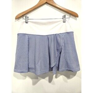 Faye Florie‎ Skort Womens Blue White Stripe Layered Golf Tennis Pickle Skirt L